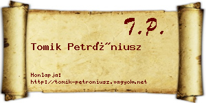 Tomik Petróniusz névjegykártya